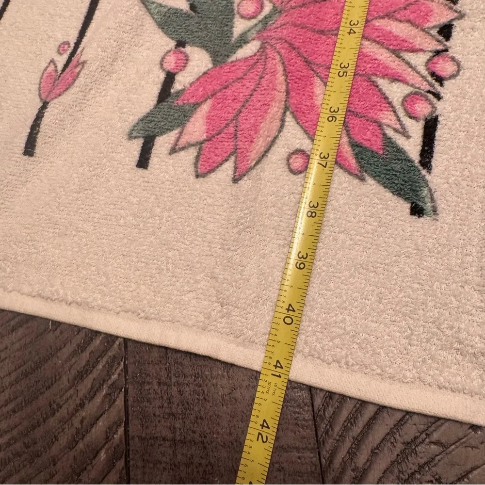 Dundee Vintage Bath Towel Wash Cloth Set White Pink Floral Bathroom Decor‎ New